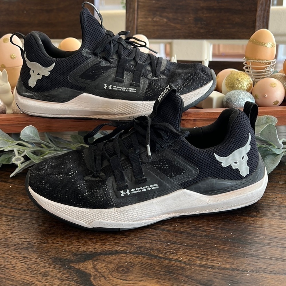 Under Armour UA Project Rock BSR Black Training Shoes Men's 9/ womens 10.5